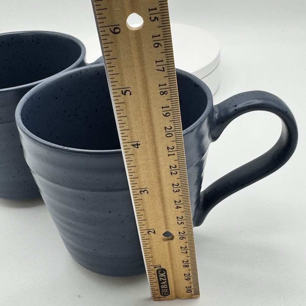 Bee & Willow Blue Speckled Stoneware Coffee Mugs Set 2 Rustic Farmhouse‎ - Picture 8 of 10